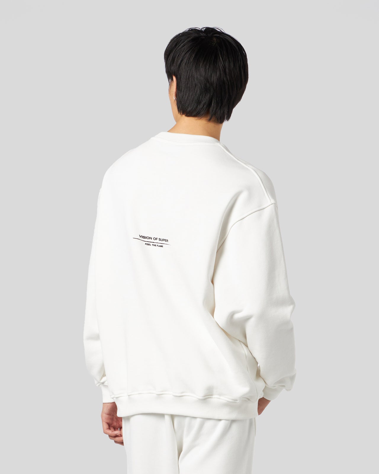 Vision Of Super WHITE CREWNECK WITH FLAMES LOGO In Saldo