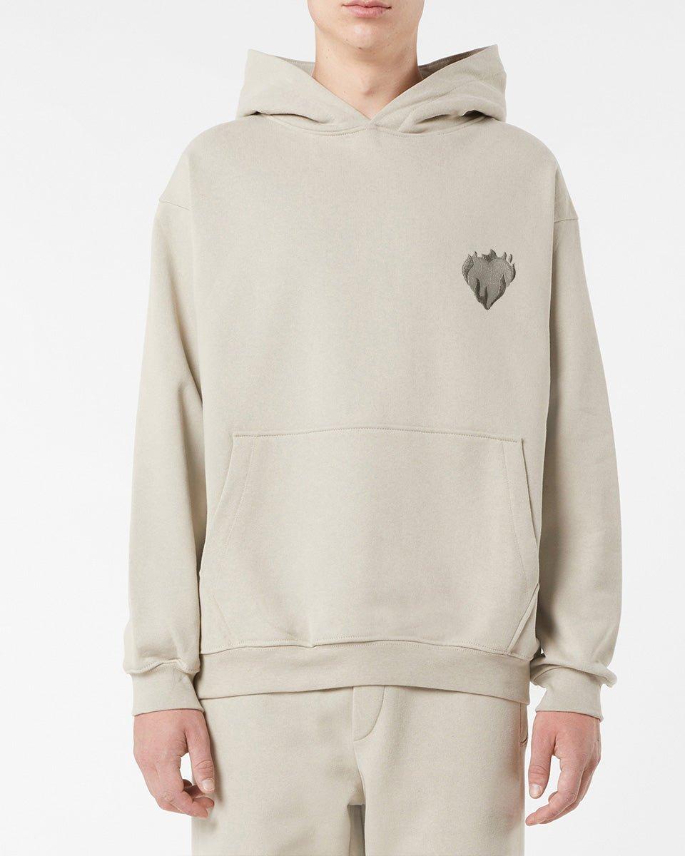 Vision Of Super LONDON FOG HOODIE WITH EMBROIDERED FLAMING HEART Promozione Limitata