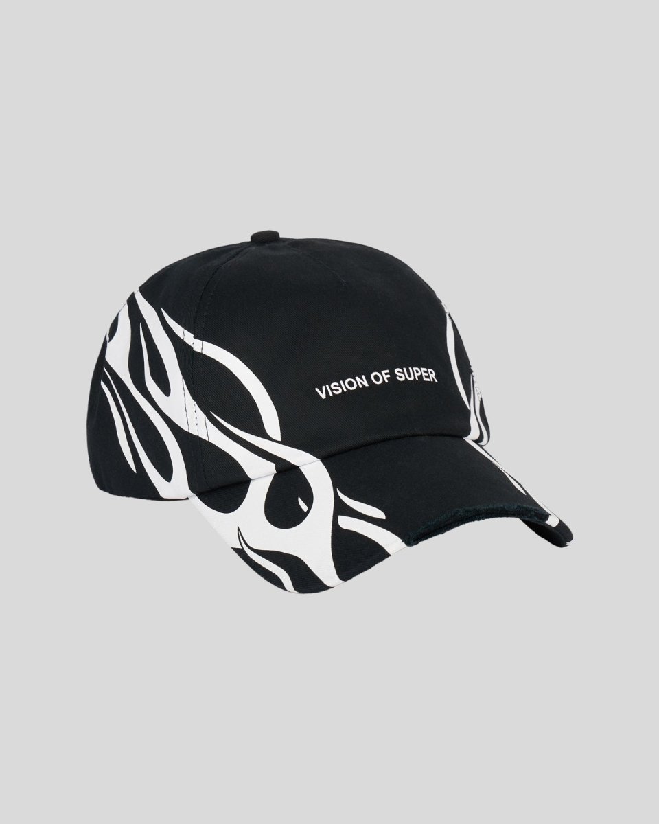 Vision Of Super BLACK CAP WITH WHITE TRIBAL PRINT Prezzo Ridotto