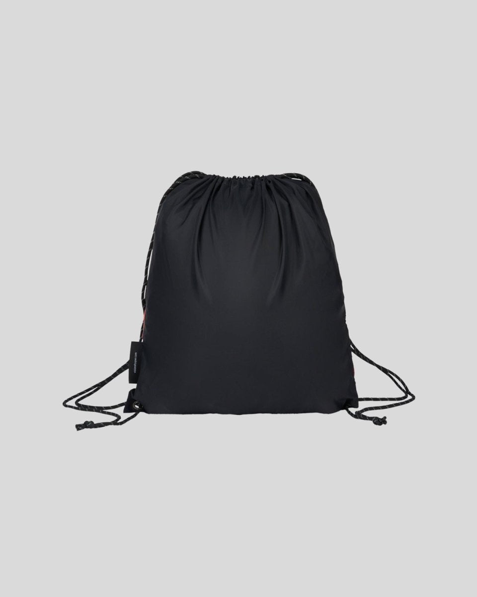 Vision Of Super BLACK DRAWSTRING BACKPACK WITH TRIPLE FLAMES AND LOGO PRINT Economico