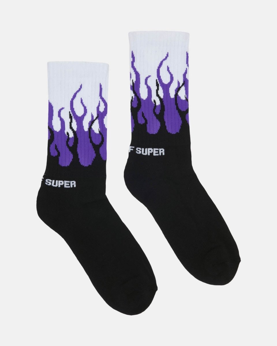 Vision Of Super PURPLE DOUBLE FLAMES SOCKS Italia