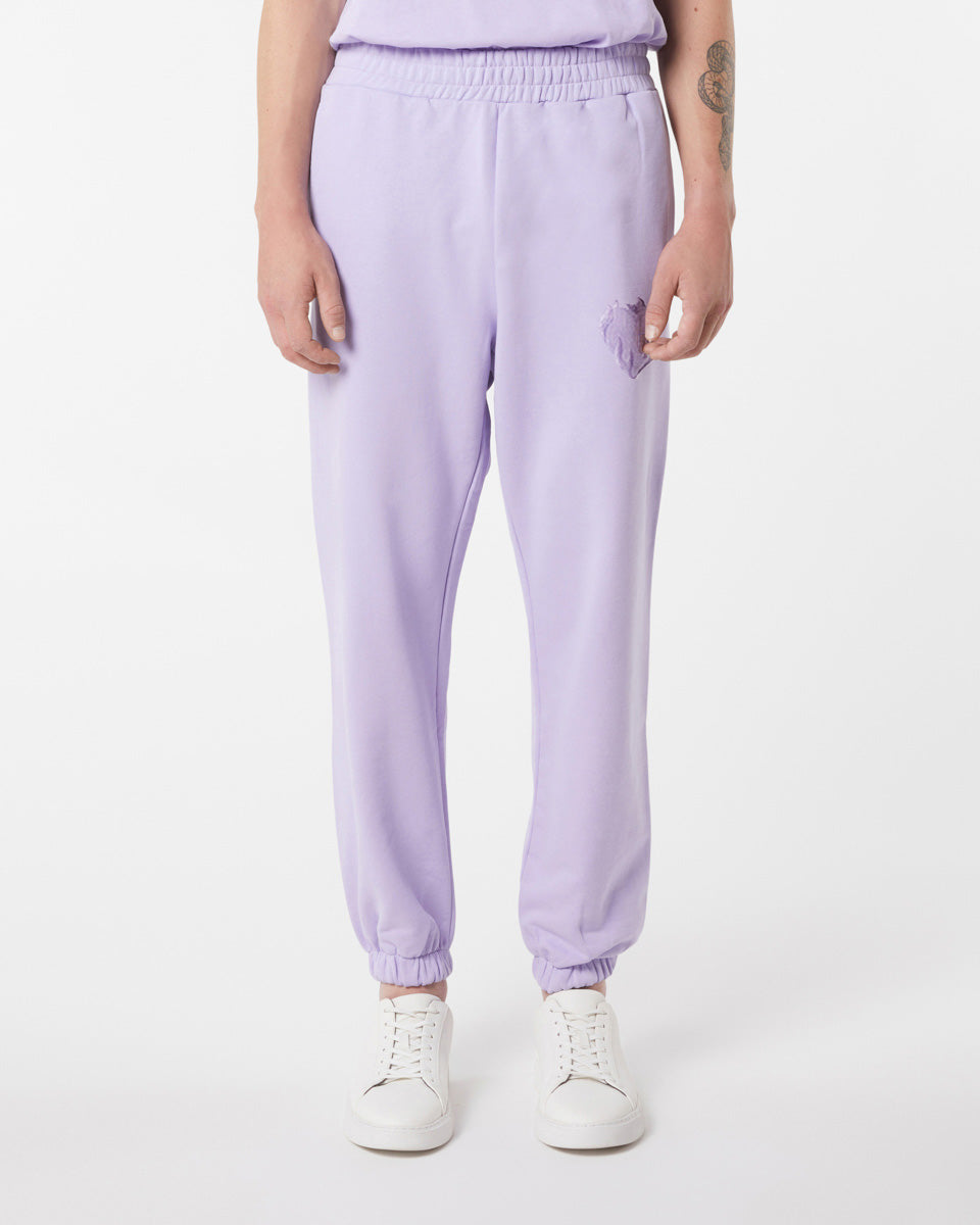 Vision Of Super LILAC PANTS WITH EMBROIDERED FLAMING HEART Negozi Online