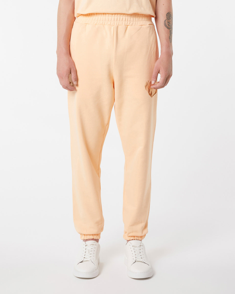 Vision Of Super PEACH PANTS WITH EMBROIDERED FLAMING HEART Consegna Veloce