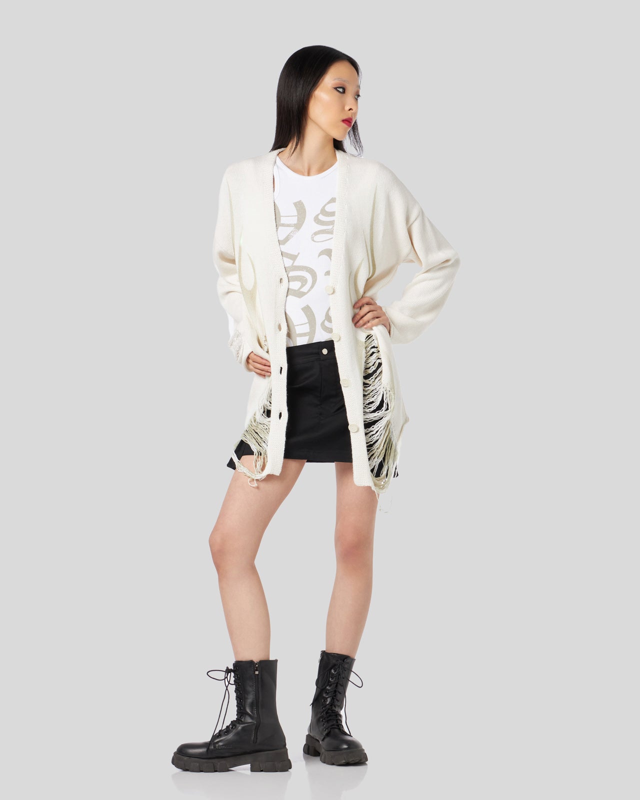 Vision Of Super SAND CARDIGAN WITH PRINTED TRIBAL FLAMES Saldi