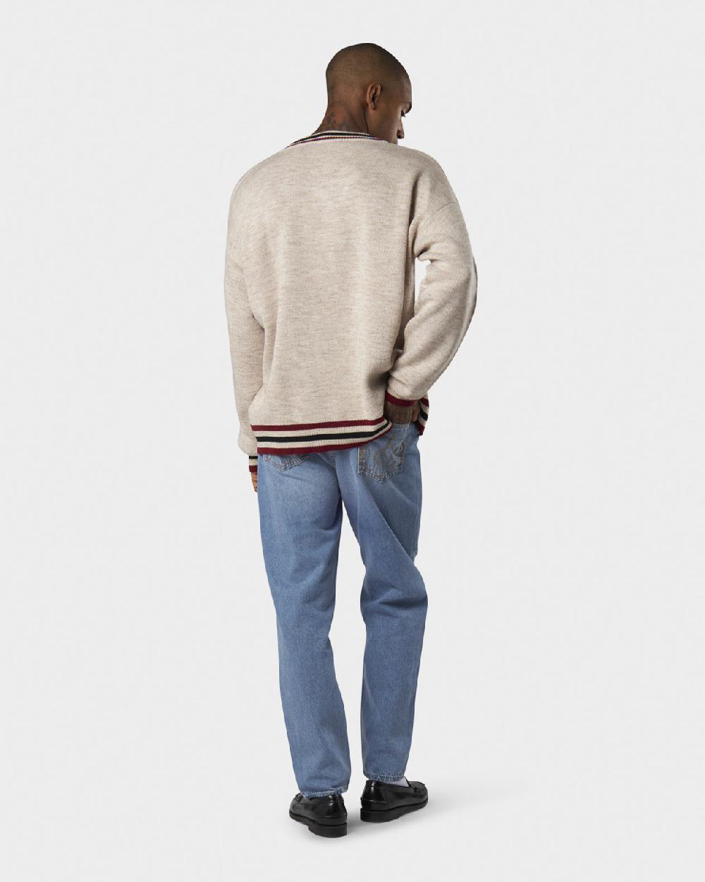 Vision Of Super SAND COLLEGE JUMPER WITH RED JACQUARD VOS HEART Hotsell