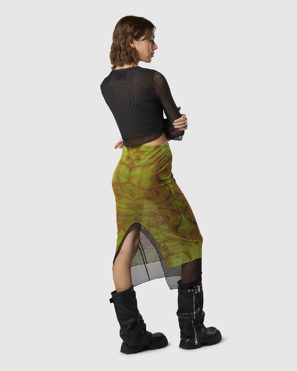 Vision Of Super MIDI SKIRT WITH YELLOW TRIBAL GRAPHIC I Più Venduti