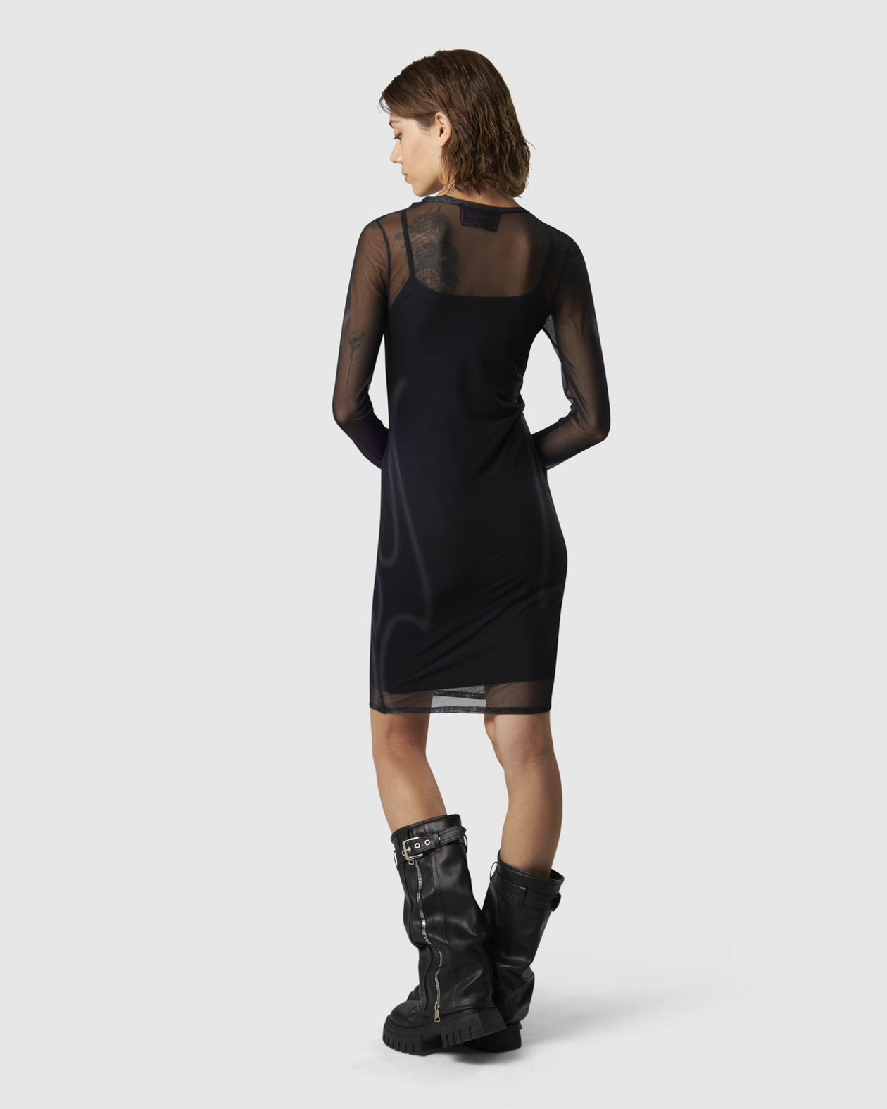 Vision Of Super BLACK DRESS WITH SAND TRIBAL FLAMES Nuova