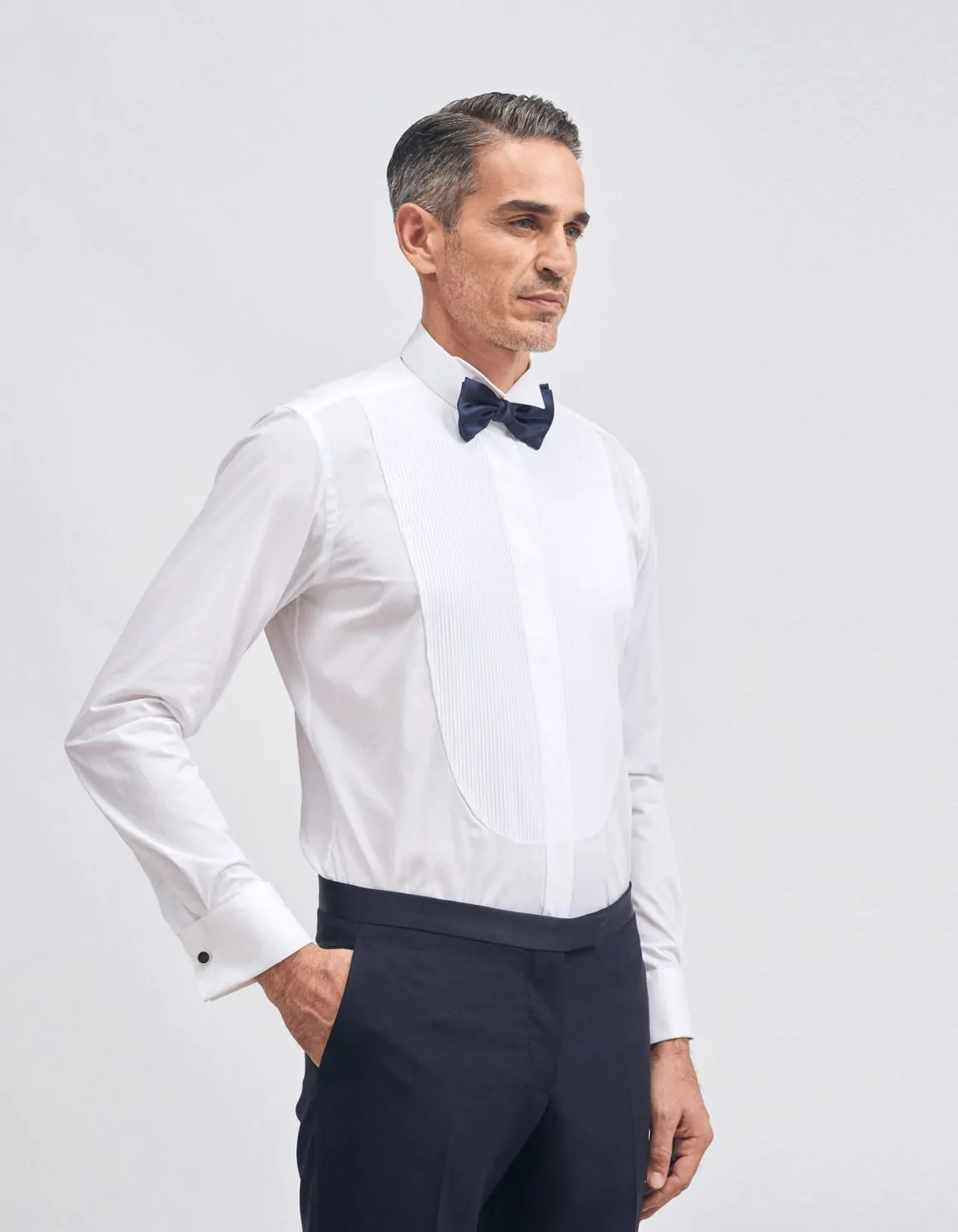 Xacus Camicia Collo diplomatico Tinta Unita Popeline Bianco