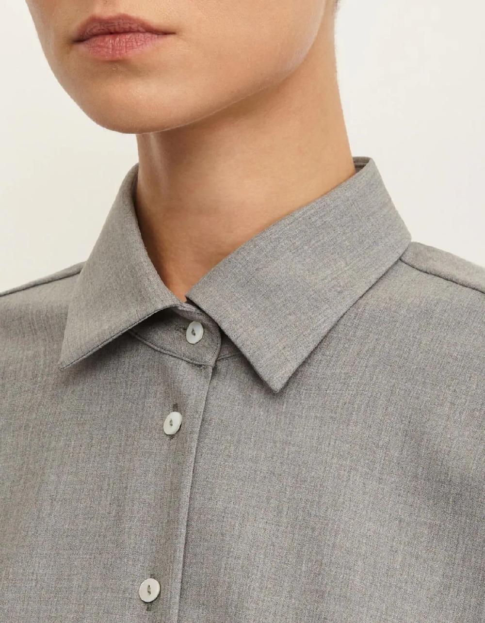 Xacus Camicia Grigio Misto viscosa Tinta Unita