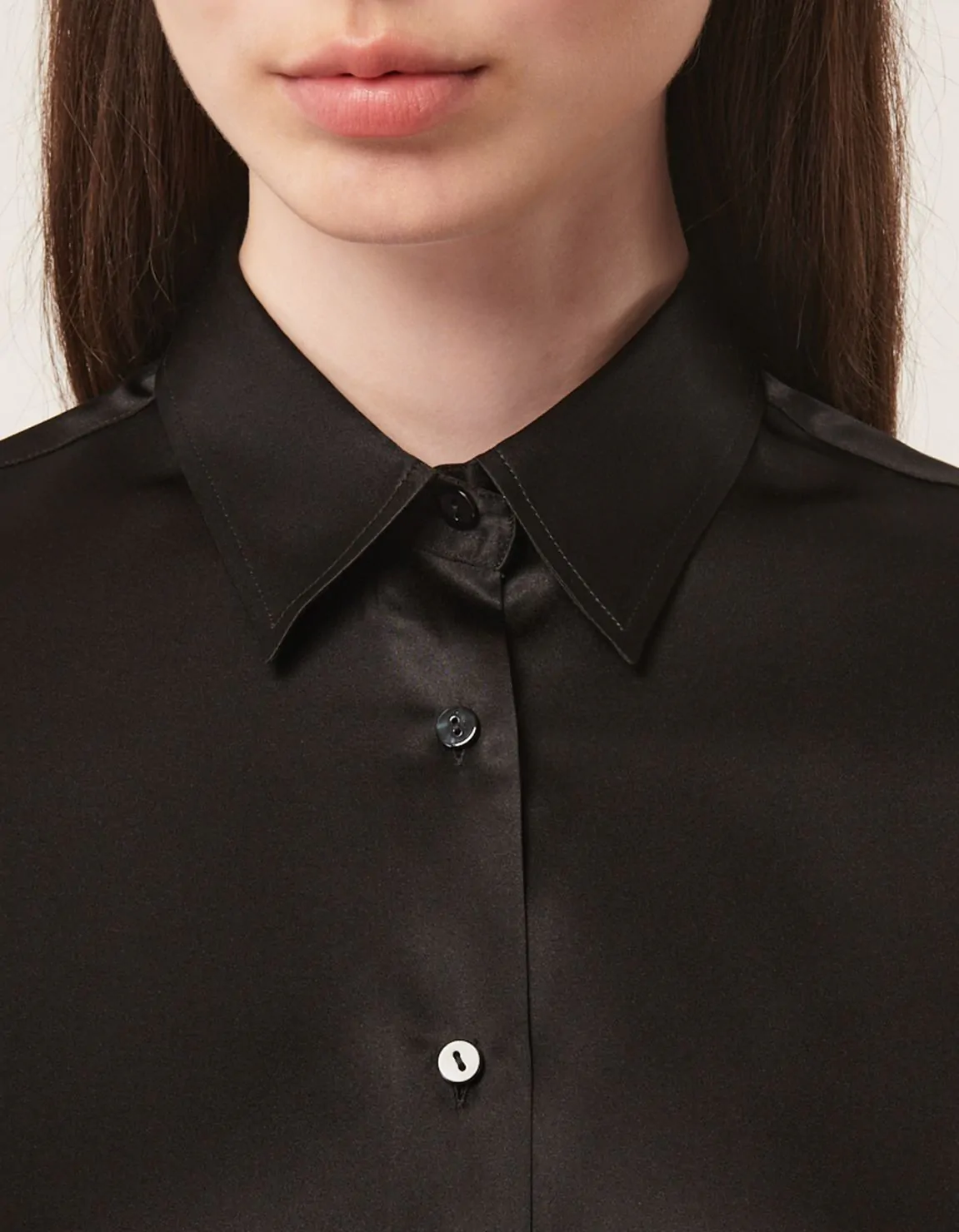 Xacus Camicia Nero Seta Tinta Unita