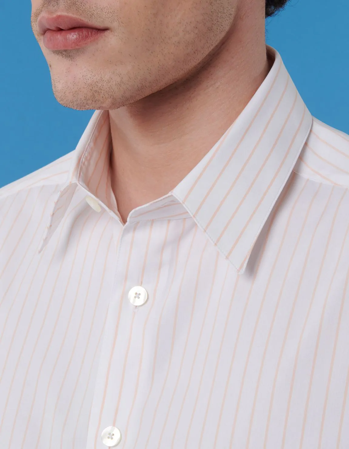 Xacus Camicia Collo italiano Righe Popeline Rosa chiaro