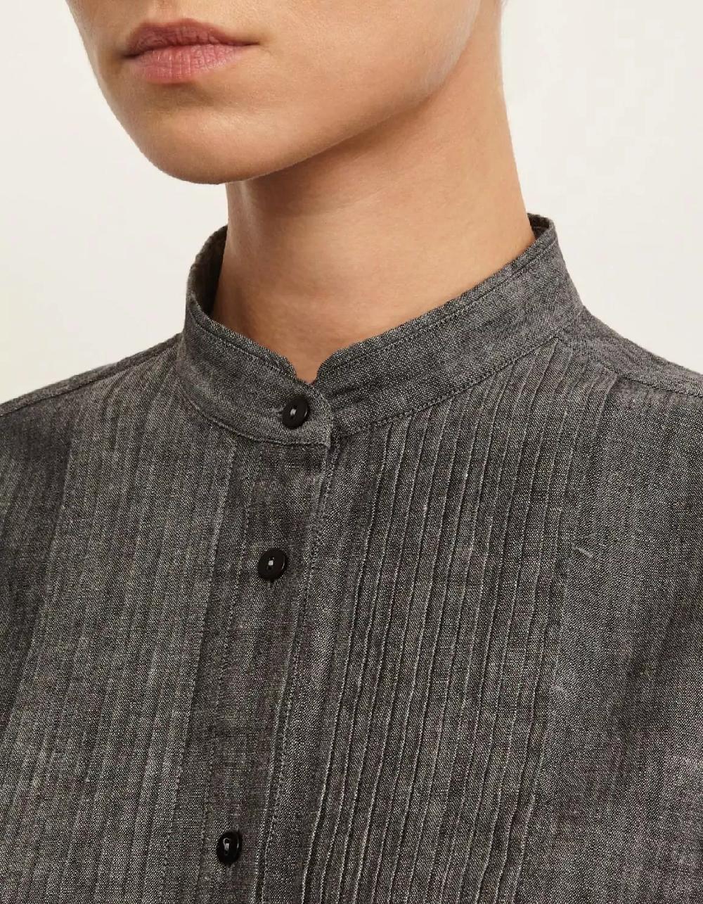 Xacus Camicia Grigio scuro Cotone Tinta Unita