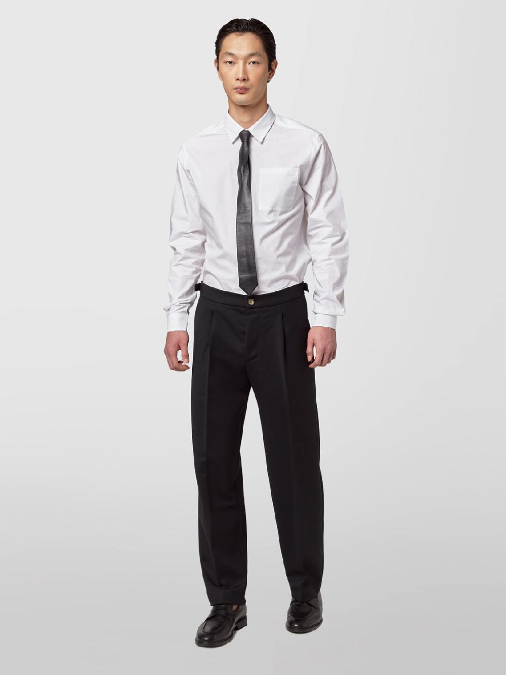 Alpha studio PANTALONE OVER IN GABARDINA DI LANA Vendita Calda