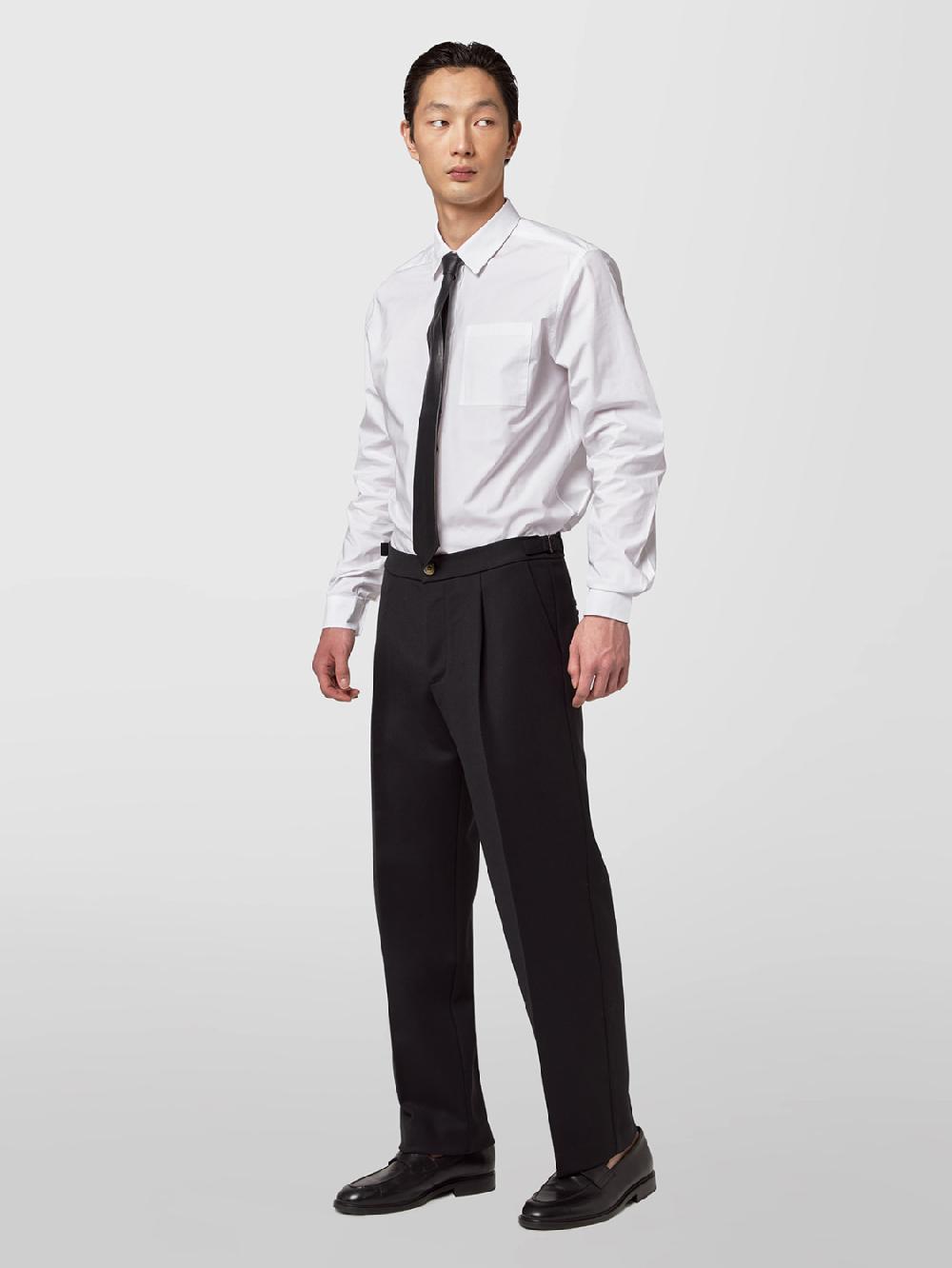 Alpha studio PANTALONE OVER IN GABARDINA DI LANA Vendita Calda