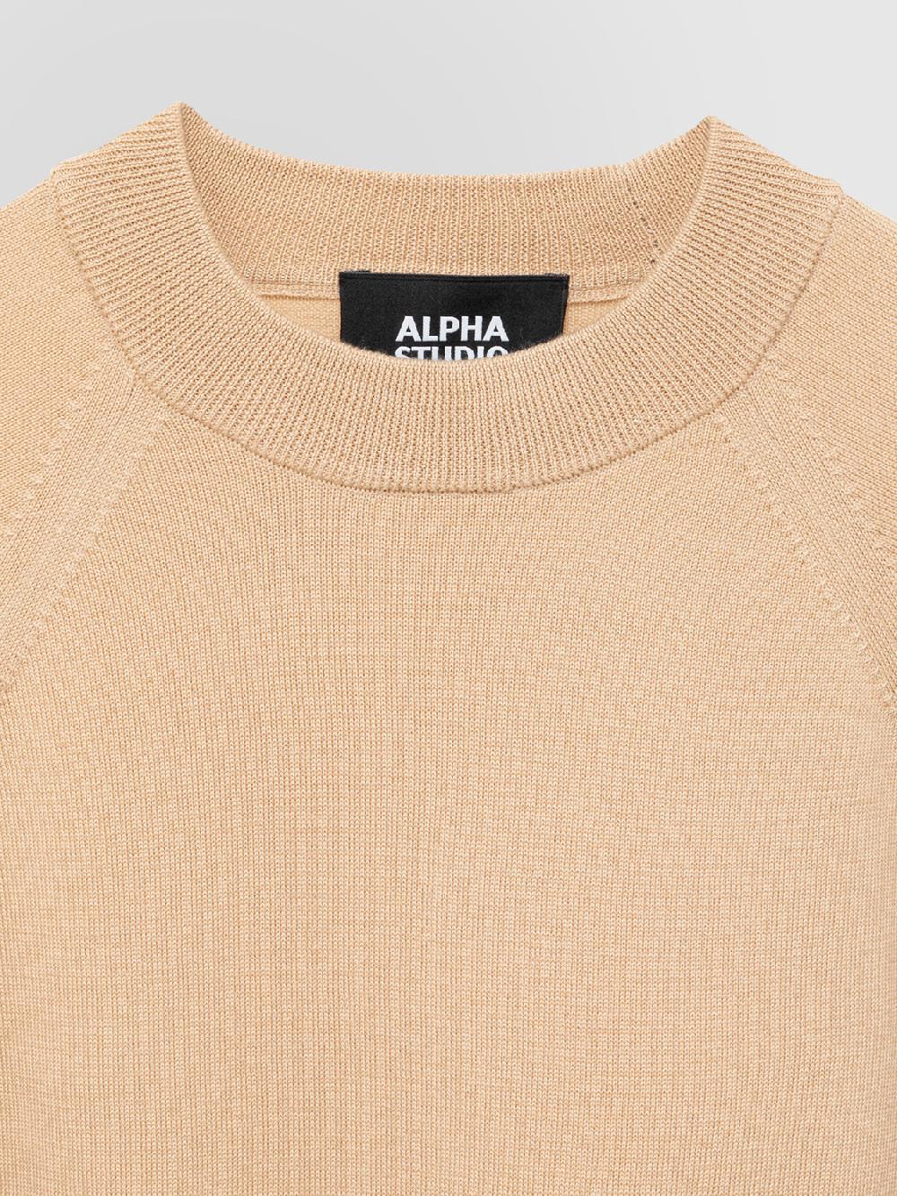 Alpha studio GIROCOLLO M/L RASATO RAGLAN Saldi Di Fabbrica