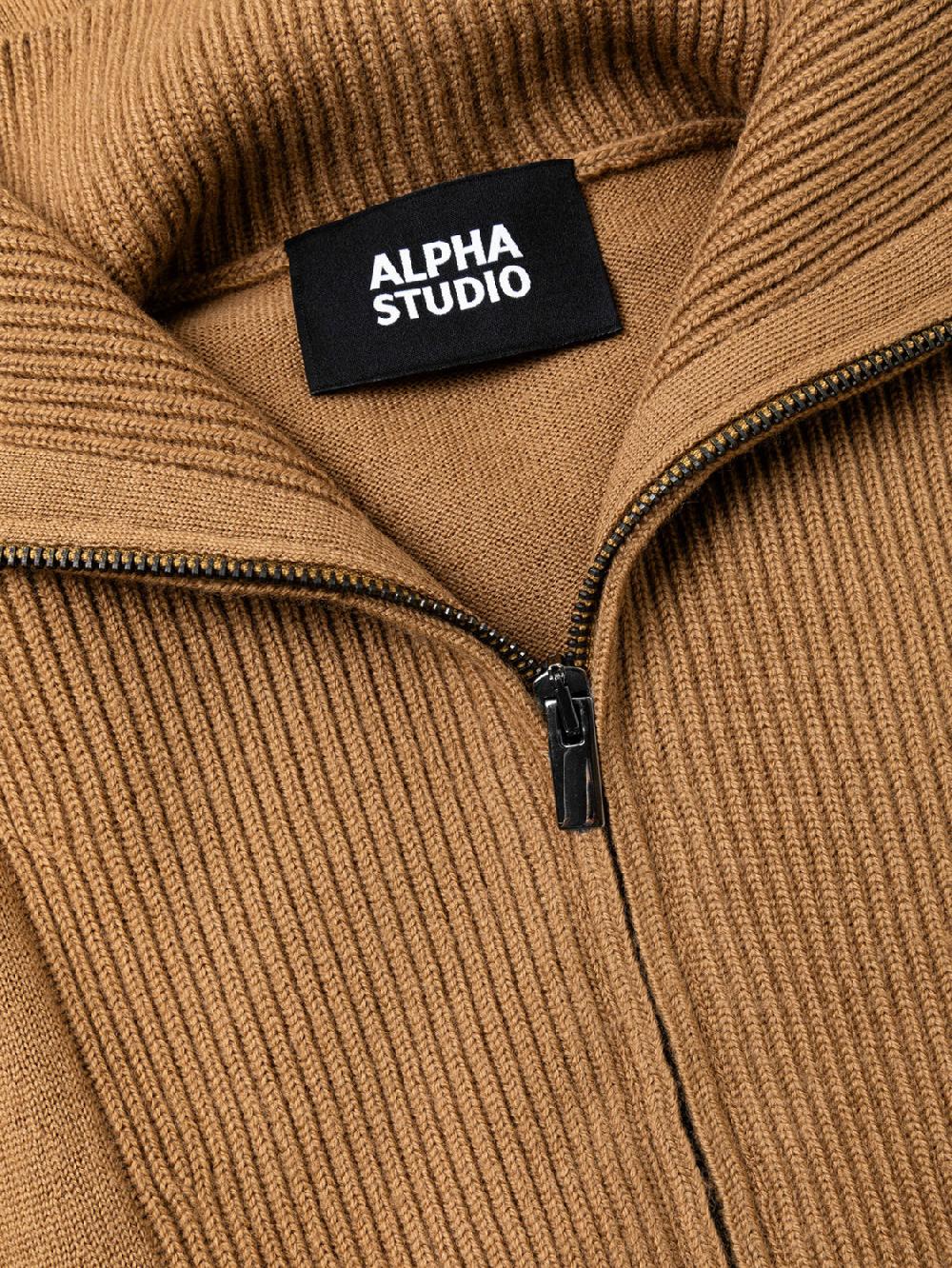 Alpha studio LUPETTO ZIP PONCHO RASATO Italy