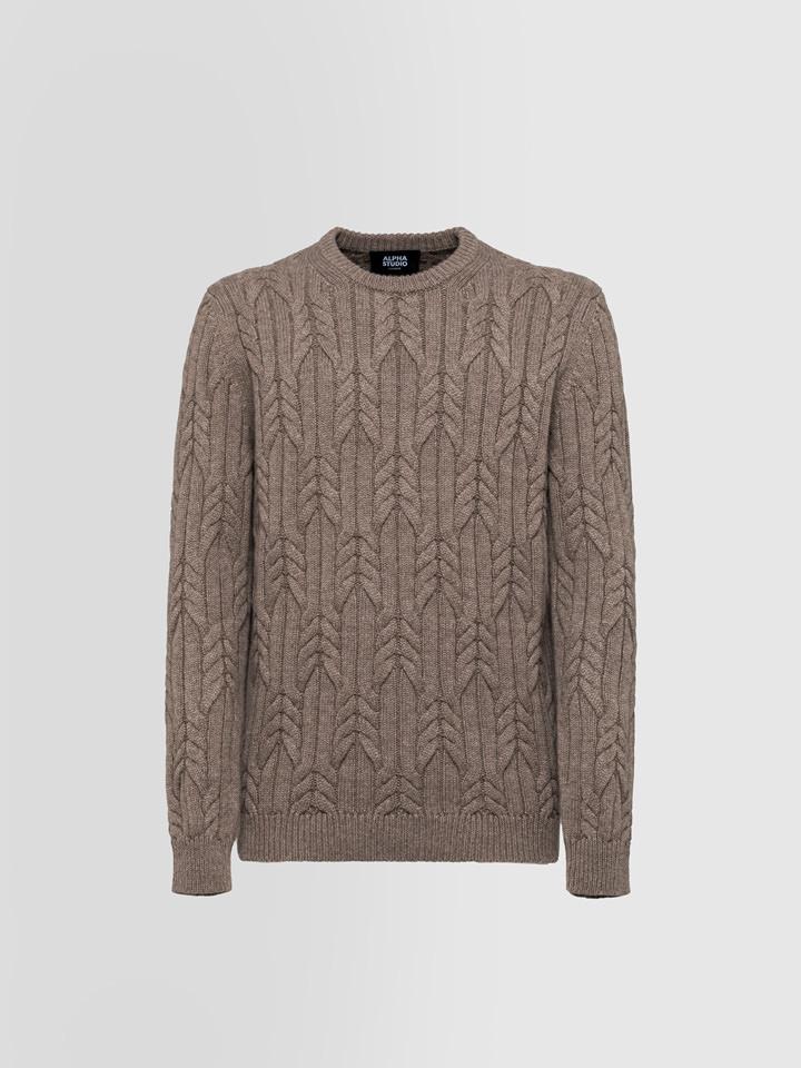 Alpha studio GIROCOLLO IN CASHMERE TRECCIA Presa