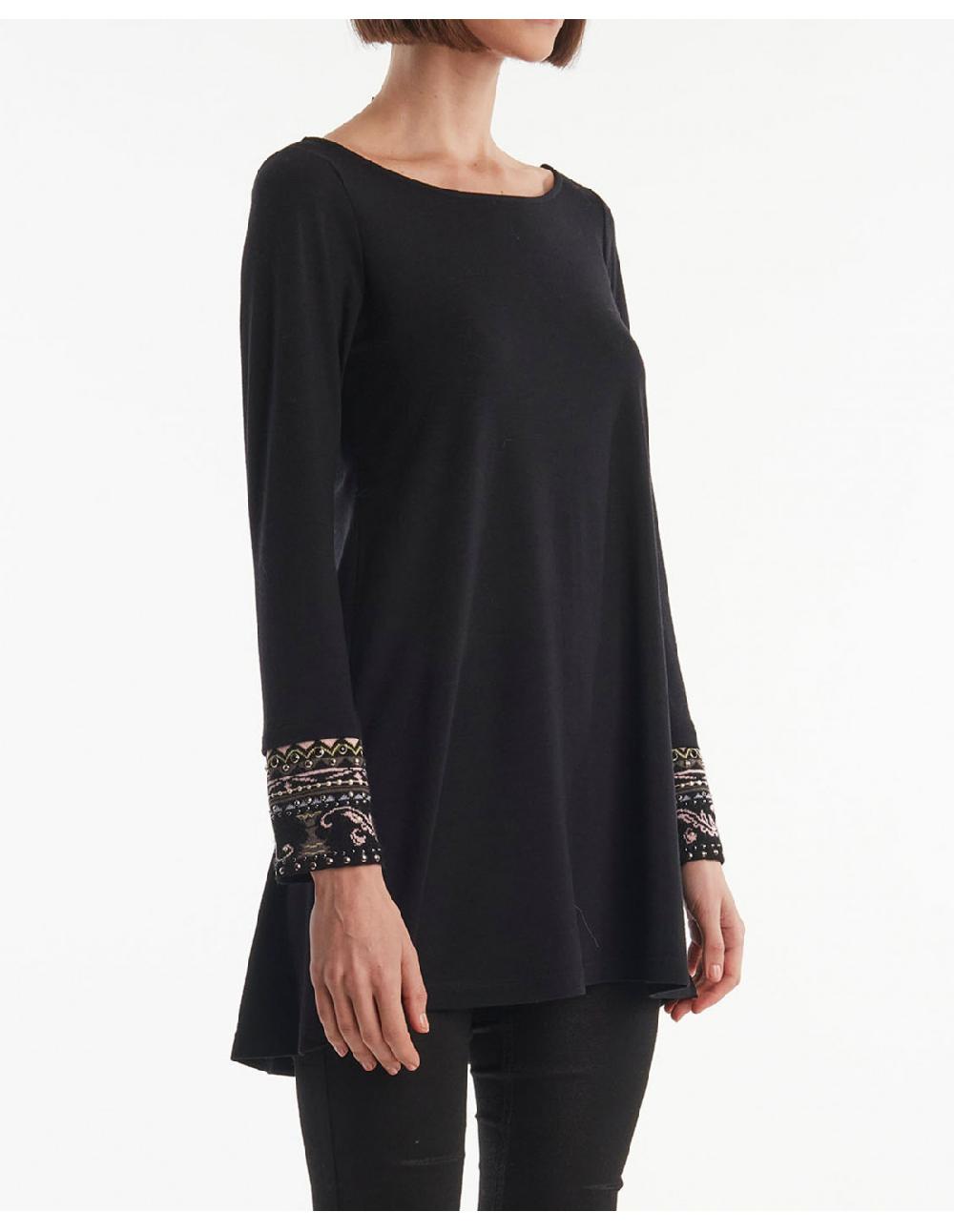 Angelo marani T-SHIRT IN JERSY CONPOLSI JACQUARD+APPL Vendita Economica