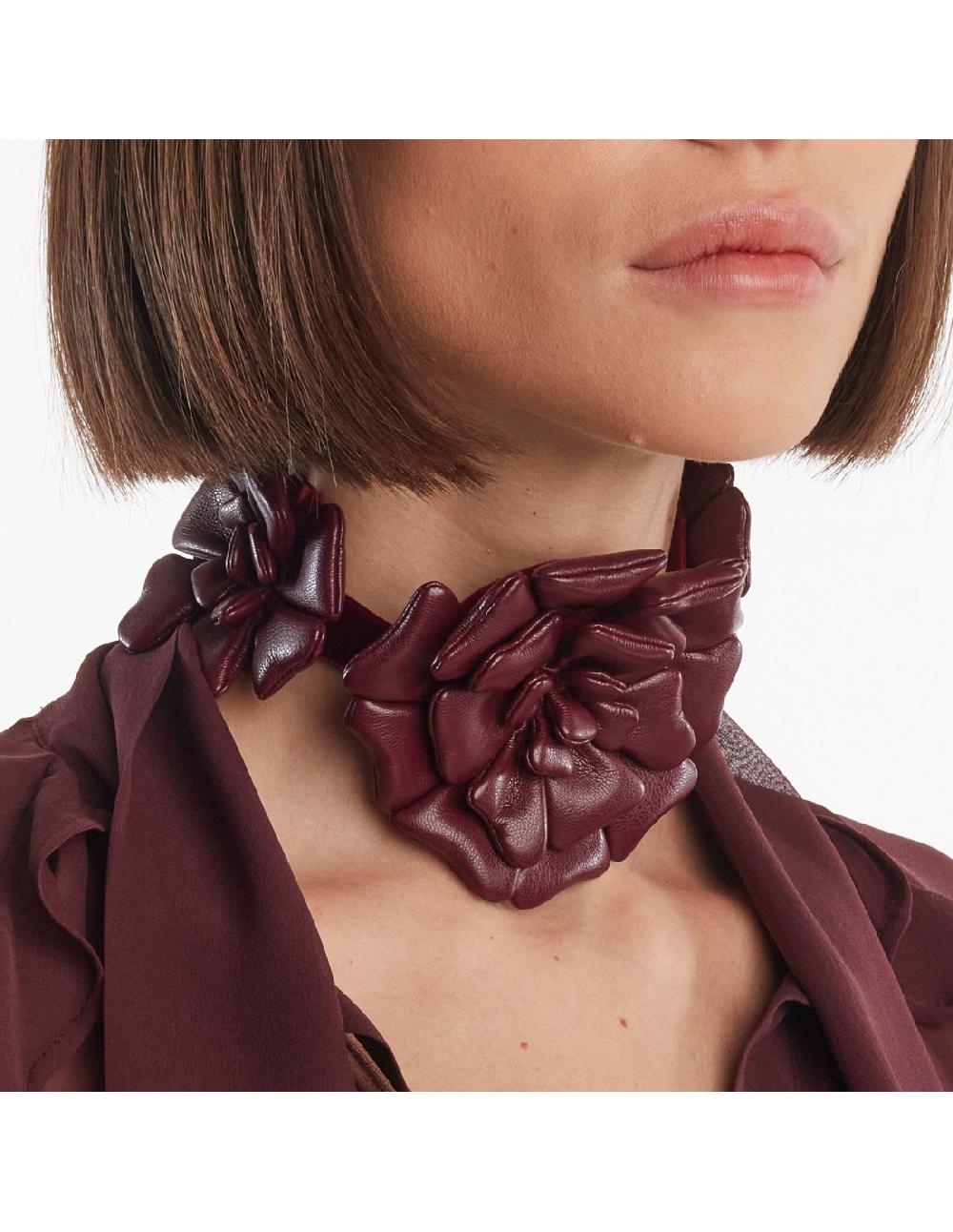 Angelo marani CHOKER C/FIORE IN ECOPELLE Sottocosto