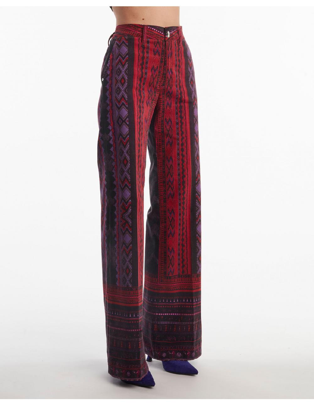 Angelo marani PANTALONE IN VELLUTOST SCACCHI Nuovo